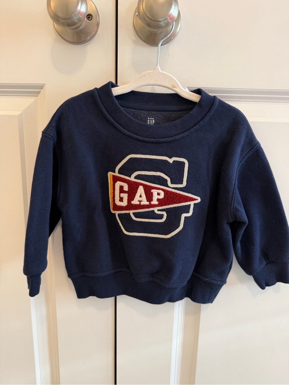 GAP Navy Sweatshirt with Red Pennant Logo